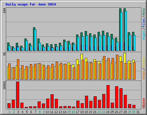 Daily usage for June 2024
