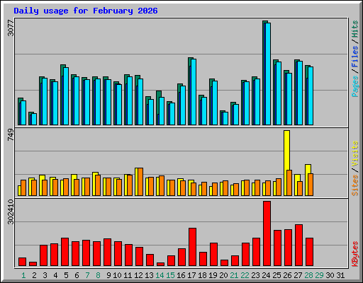 Daily usage for February 2026
