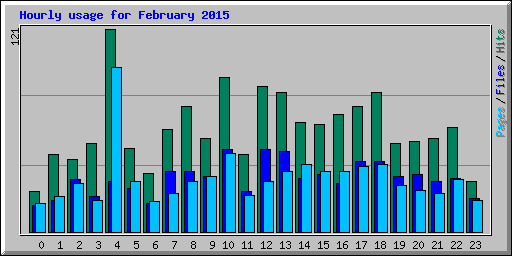 Hourly usage for February 2015