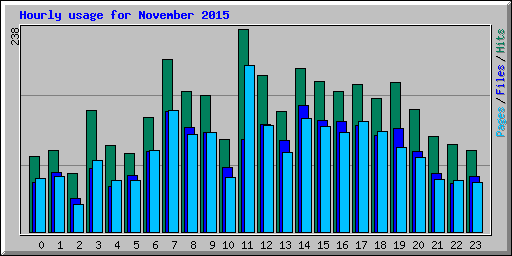 Hourly usage for November 2015