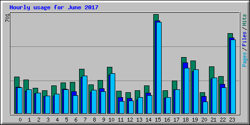 Hourly usage for June 2017