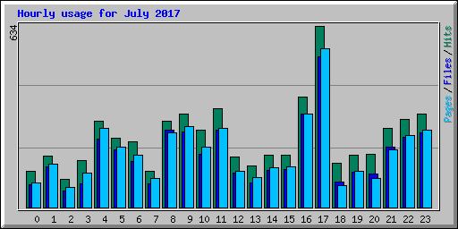 Hourly usage for July 2017