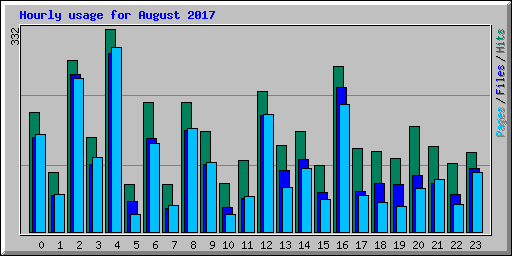 Hourly usage for August 2017