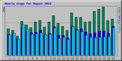 Hourly usage for August 2018