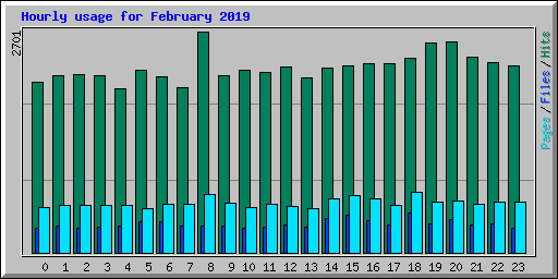 Hourly usage for February 2019