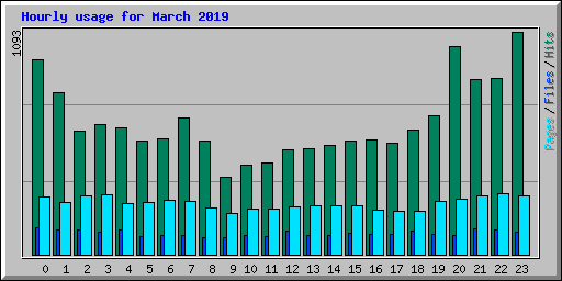 Hourly usage for March 2019