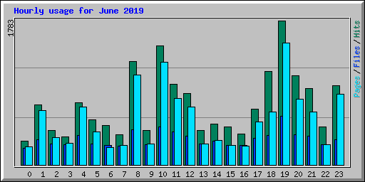 Hourly usage for June 2019