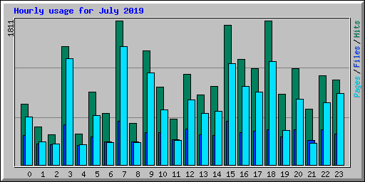 Hourly usage for July 2019