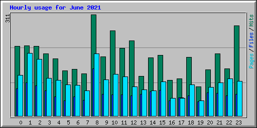 Hourly usage for June 2021