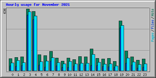 Hourly usage for November 2021