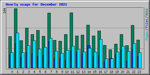 Hourly usage for December 2021