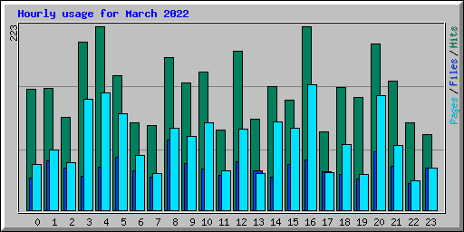 Hourly usage for March 2022