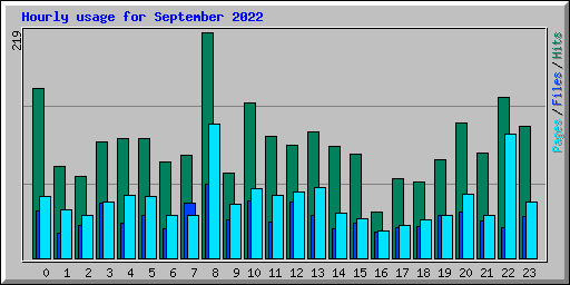Hourly usage for September 2022