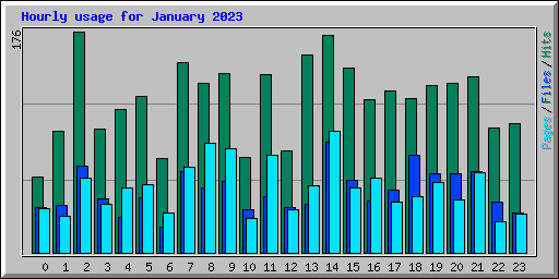 Hourly usage for January 2023