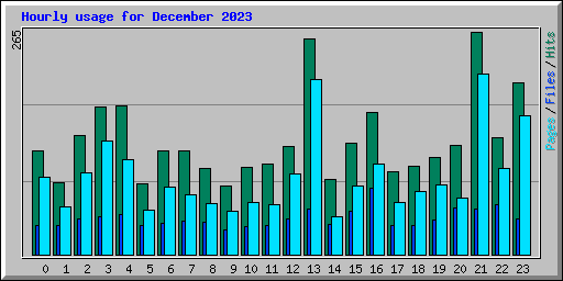 Hourly usage for December 2023
