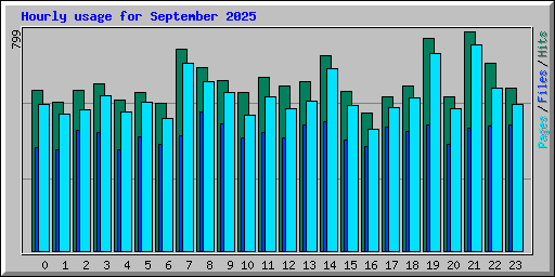 Hourly usage for September 2025