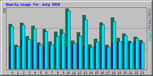 Hourly usage for July 2026